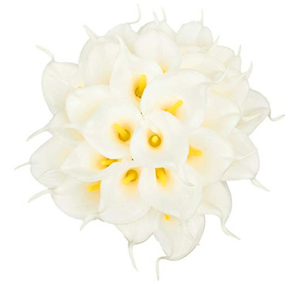 Foraineam Flores Artificiales Calla Lirio Novia Ramo De Boda 0
