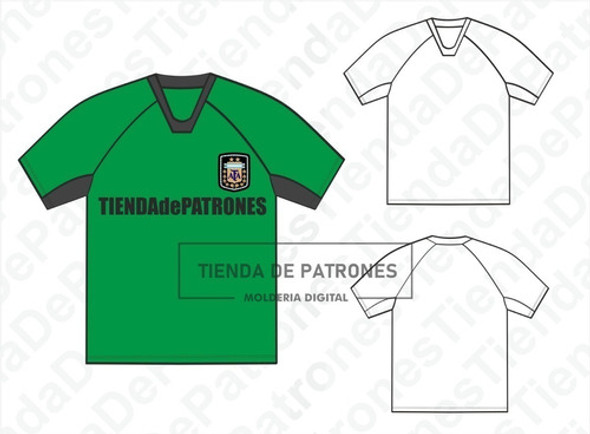Molde Patrón Coreldraw Remera Futbol Hombre Del S Al 2xl 1