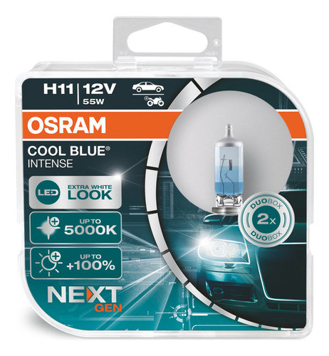 Kit 2 Lampara H11 Osram Cool Blue Intense +100% 12v 55w 0