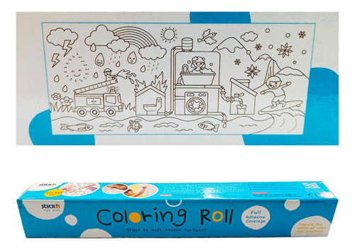 Rollo Para Colorear Stickn Coloring Roll Viaje De Agua 31 Cm 1