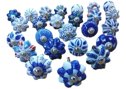 25 Tiradores Perillas De Ceramica Vintage Para Puertas Cajon 0
