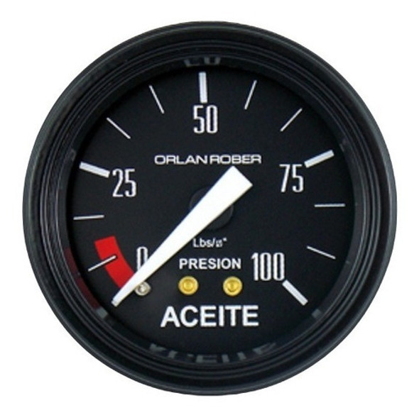 Reloj 52 Mm Manometro De Aceite Mecanico 100 Lib Orlan Rober 0