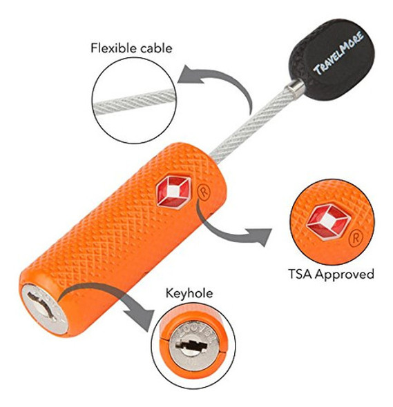 Candado Tsa Para Valija Equipaje Travelmore / Naranja 1