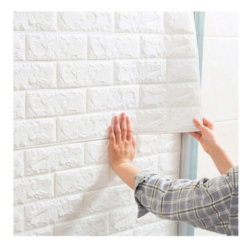 Revestimiento Pared Adhesivo Piedra Blanco Pack X 10 Placas 1