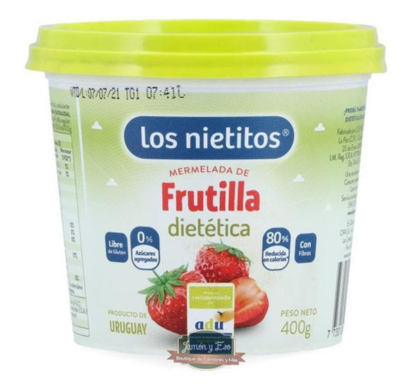 Mermelada De Frutilla 0% Azucar Los Nietitos X400 Gramos 0