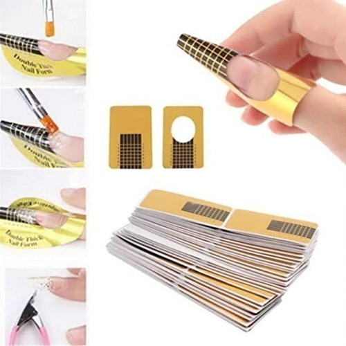 100 Moldes Para Uñas Gelificadas Esculpidas Autoadhesivos 1