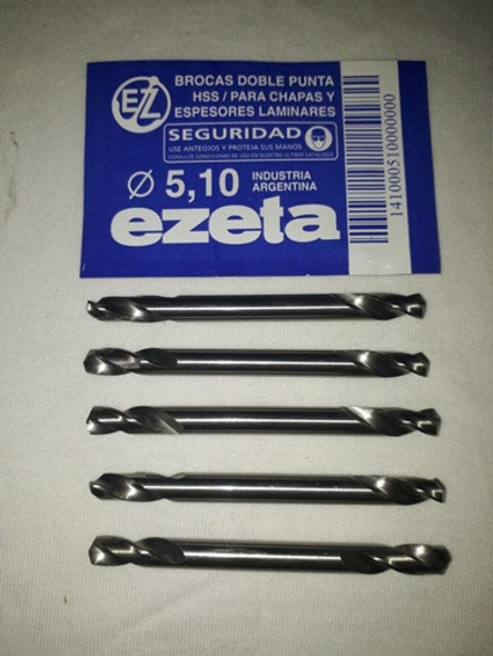 Mecha Broca Acero Rápido Doble Punta 5.10 Mm Ezeta (x) 5 U 1