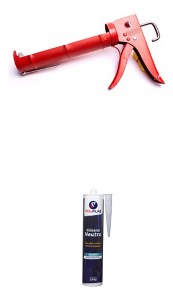 Combo Pistola Aplicadora Bremen Br 3856 + Silicona Neutra 0
