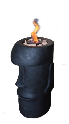 Fogoneros Bioetanol De 60cm Moai Negro ( X3 Unidades ) 0