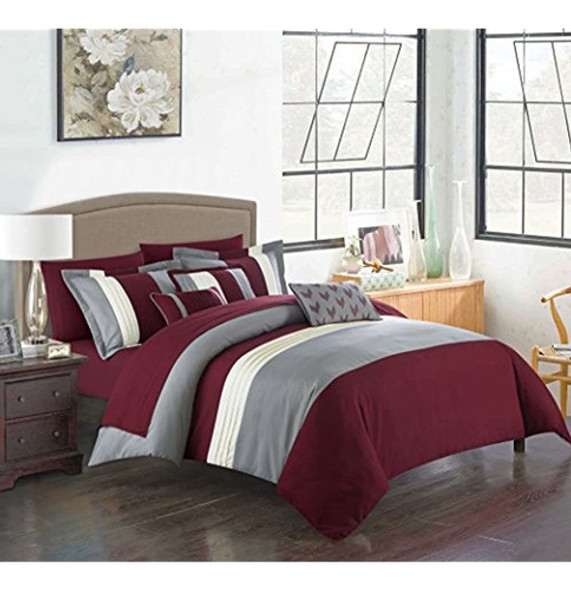 Elegante Ojete Hogar Juego De Edredón De 10 Piezas Bloque De 1