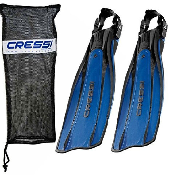 Aleta De Buceo Cressi Pro Light Con Talón Abierto, Azul Con 0
