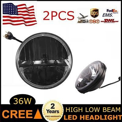 2 X 36w 7'' Led Faros Jeep Wrangler Cj Tj Jk Lj Alta Cruce D 0