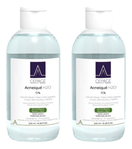 Combo X2 Cepage Acneique H2o Loción Micelar 245ml 0
