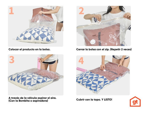 Pack X 3 Bolsas 50x70 Para Guardar Ropa Bolsa Al Vacío 1
