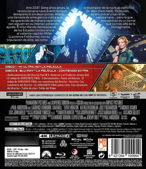 4k Ultra Hd + Blu-ray Event Horizon / La Nave De La Muerte 1
