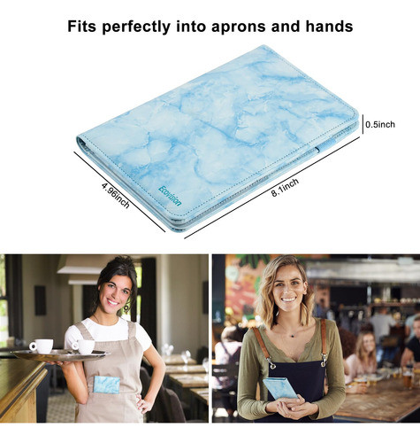 Porta Cuenta Compartimentado C/cierre Int. Cuero Marble Blue 1