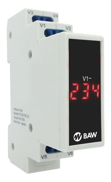 Voltímetro Digital Monofásico Baw - Vmd500ca4 - Rojo 0