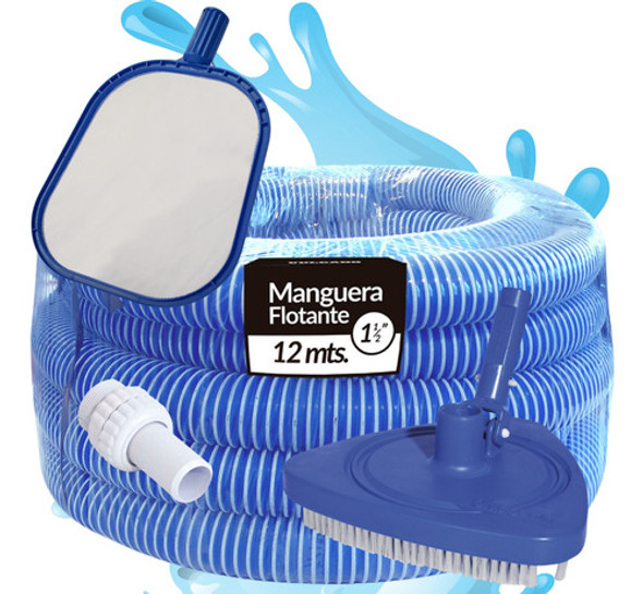 Vulcano Limpieza Pileta Grande: Manguera 12m + Kit Accesorio 0 Vulcano Limpieza Pileta Grande: Manguera 12m + Kit Accesorio 0