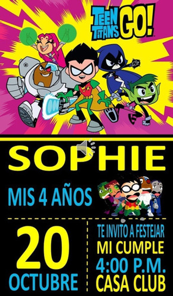 Video Tarjeta Invitación Digital Virtual- Jóvenes Titanes 2 0