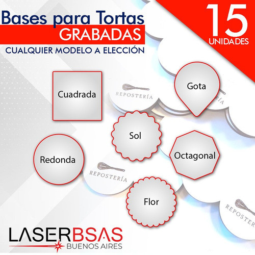 Base Para Tortas C/logo Fibro 24 Y 25cm  X15  Bt2425-fpl-15 0