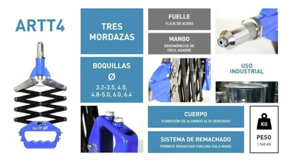 Remachadora Fuelle Tijera Profesional Argenrap Hasta 6.4mm 1