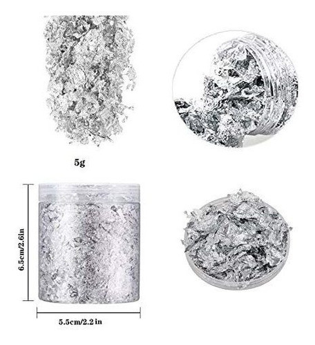 Escamas Plateadas Para Resina, 5g, Una Unidad 1