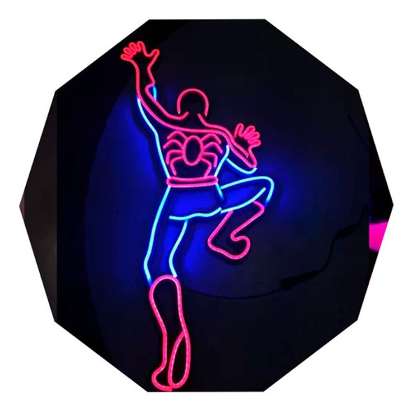 Cartel Spiderman Hombre Araña En Neón Led / Deco/ Hogar 0