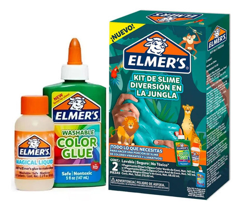 Kit Elmers Slime Diversion En La Jungla X 2 Piezas 0