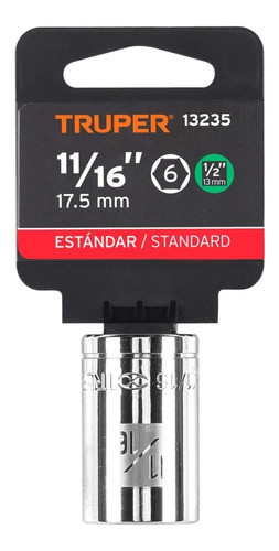 Tubo Dado De 6 Puntas 11/16 Cuadro 1/2 Truper 13235 1