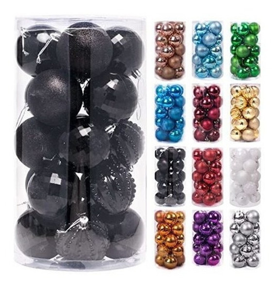 Bolas Para Arbol De Navidad  8cm  X 20u Negras 0