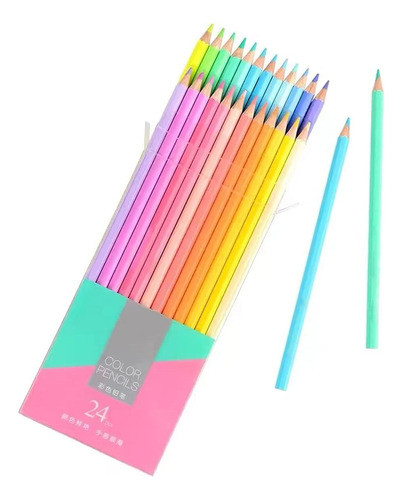 Caja Lápices De Colores Vibrantes X24 Cuerpo Hexagonal 2b 0
