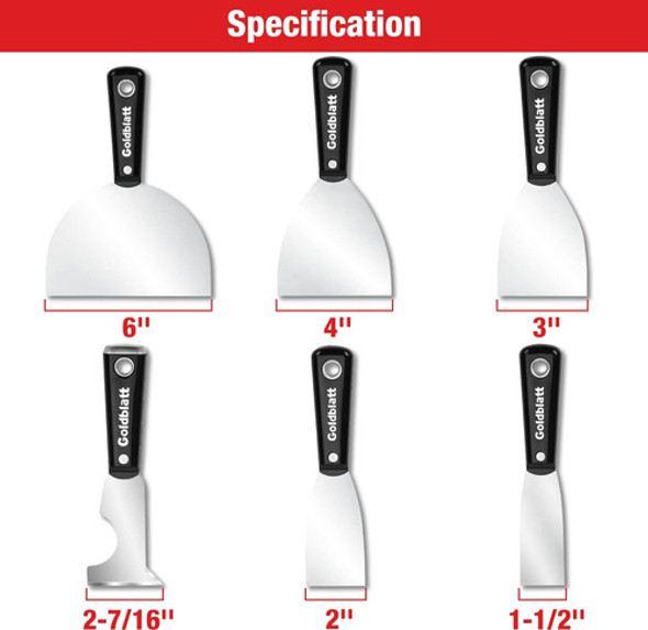 Espatulas Para Pintor 6 En 1 Acero Inoxidable/nailon 1