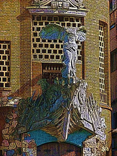 Fachada Del Castillo Pittamiglio Montevideo - Lámina 45x30cm 0