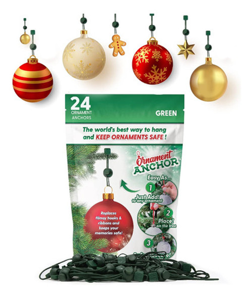 Ganchos Para Adornos Navideños Antideslizantes 24 Unidades 0