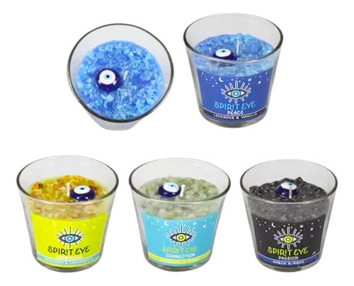 Vela Aromática Spirit Eye Con Gemas Y Ojo Turco Ub 0