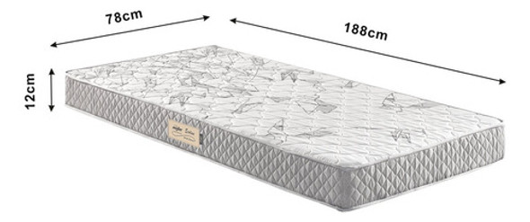 Colchão Ecoline D23 Ecoflex 78x188x12 Cm Branco Aawt 1