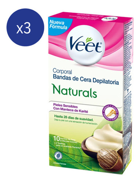 Pack Banda Depilatoria Veet Naturals Piel Sensible 10 U 0 Pack Banda Depilatoria Veet Naturals Piel Sensible 10 U 0