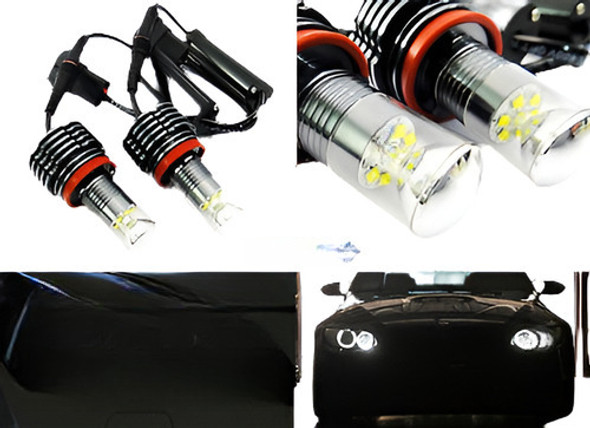 2 X H8 Cree Led Ojo De Ángel Anillo Marcador Luz 60w Para Bm 0