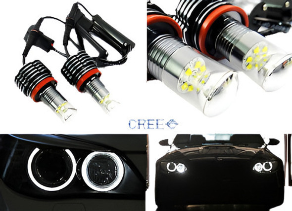 2 X H8 Cree Led Ojo De Ángel Anillo Marcador Luz 60w Para Bm 1