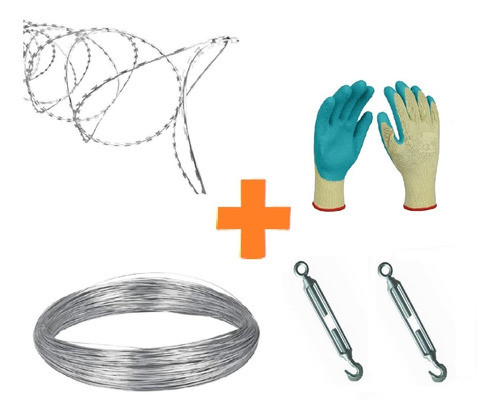 Concertina Doble + 1kg Alambre + 2 Tensores + Guantes Ft 0