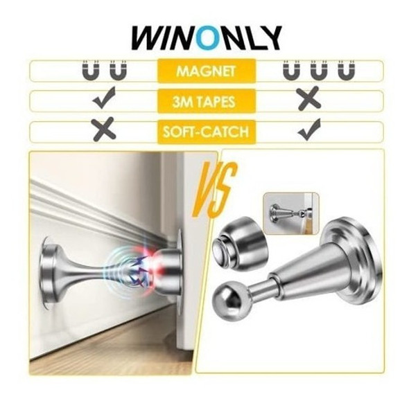 Tope De Puerta Magnetico De Cierre Suave/acero Inox. Pack 1 1