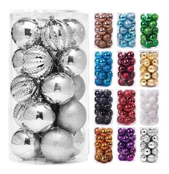 Bolas Para Arbol De Navidad  8cm  X 20u Plateado 0