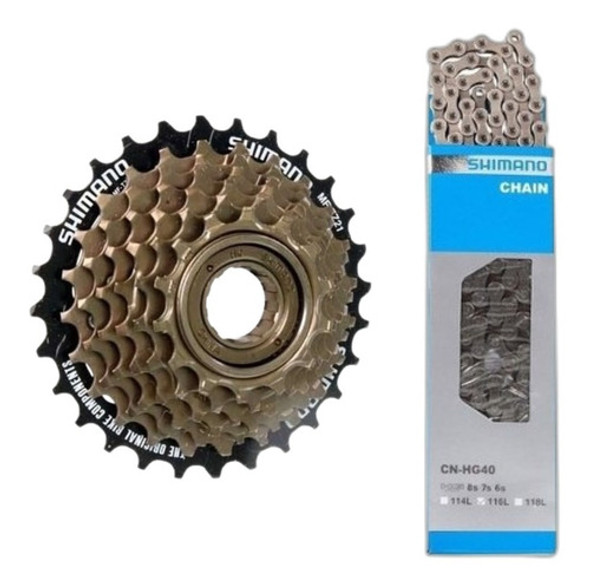 Kit Cadena Shimano Hg40 + Piñon Shimano 7v Tz21 0
