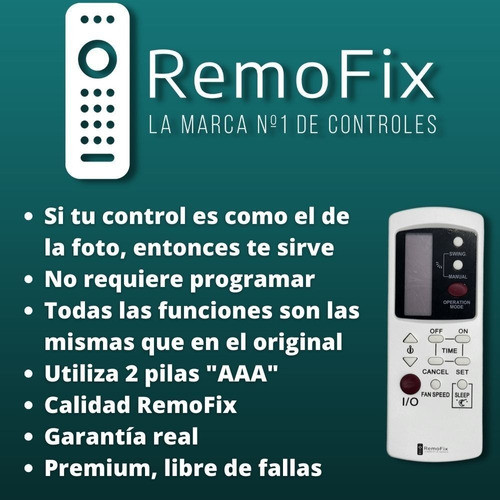 Control Aire Acondicionado Pilas Compatible Con Top House L9 1