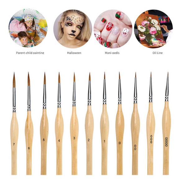 11 Piezas De Pincel De Pintura De Detalles Finos Kit De Pinc 1 11 Piezas De Pincel De Pintura De Detalles Finos Kit De Pinc 1