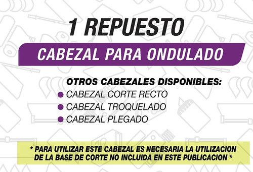 Repuesto Cabezal Ondulado + Base Para Cizalla Dasa Office A4 1