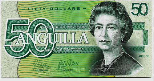 Fk Billete  Anguilla 50 Dolares 2019 Polinero Hibrido Unico. 0