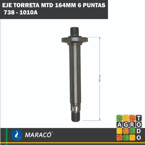 Eje Torreta Mtd 164 Mm 6 Puntas 738-1010a 1