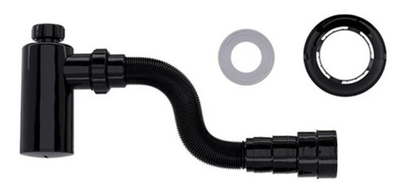 Sifón Negro Botella Para Bacha Lavatorio Blukit Universal 0