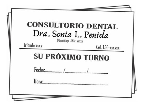 5000 Turneros Turnos Profesionales 10x7 Cm.   Encolados 0